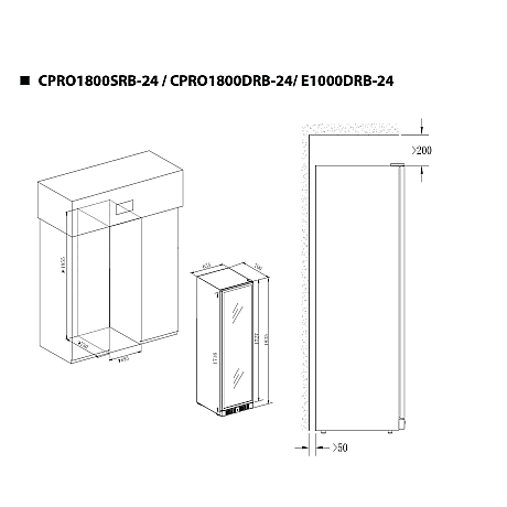 Temptech - E1000DRB-24 - Svart, Två zoner & kolfilter