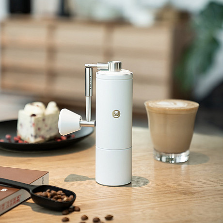 Timemore - C5S Pro Kaffekvarn, Vit med fällbart handtag