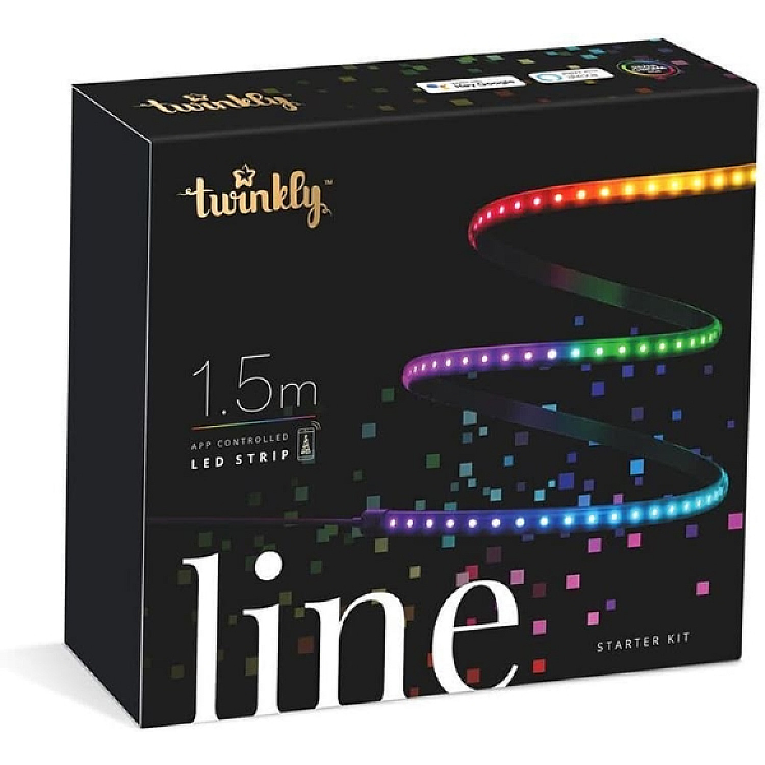 Twinkly belysning line 1,5 m led-ljusremsa, 16 miljoner färger, wi-fi/bluetooth