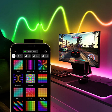 Twinkly - Line 1,5 m LED-ljusremsa, 16 miljoner färger, Wi-Fi/Bluetooth