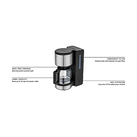WMF - Stelio Aroma Kaffebryggare 1,25 L/10 koppar, Rostfritt stål