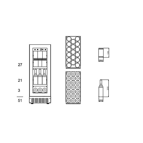 mQuvée - BeerServer 30 BS30-700 - Inbyggbar ölkyl för 57 burkar