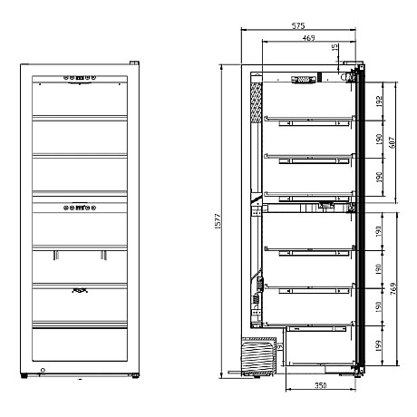 mQuvée - WineExpert 126 SW-126S - Fristående vinkyl 126 flaskor