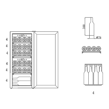 mQuvée - WineExpert 24 Fullglass Black - Vinkyl 24 flaskor, 2 zoner