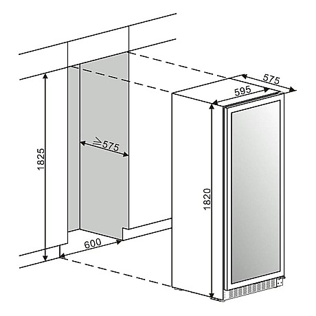 mQuvée - Velvet 125 Glass VCS200FGB - Vinlagringsskåp 200 flaskor