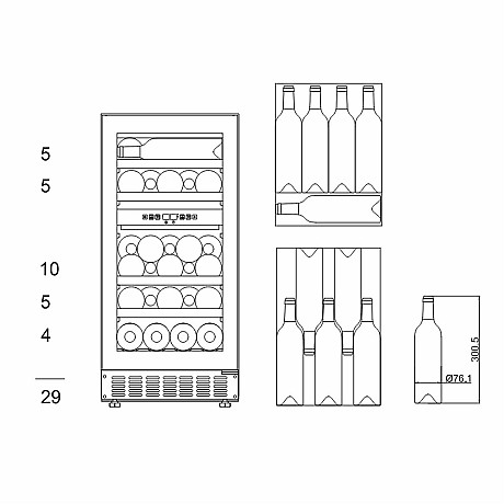 mQuvée - WineCave 40D Modern - Vinkyl 29 flaskor med 2 zoner