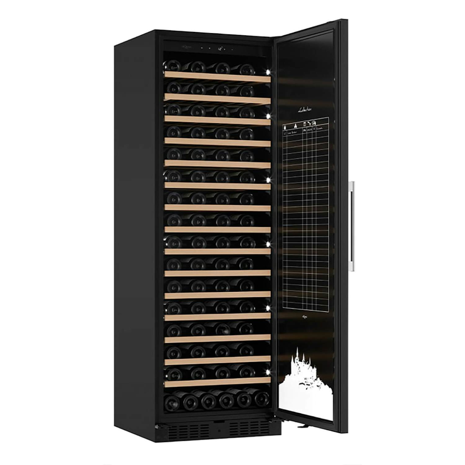 Mquvée vinkyl inbyggnad winestore 177 - vinlagringsskåp 126 flaskor, 15 hyllplan