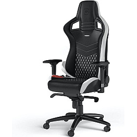 Noblechairs - EPIC Real Leather svart/vit/röd