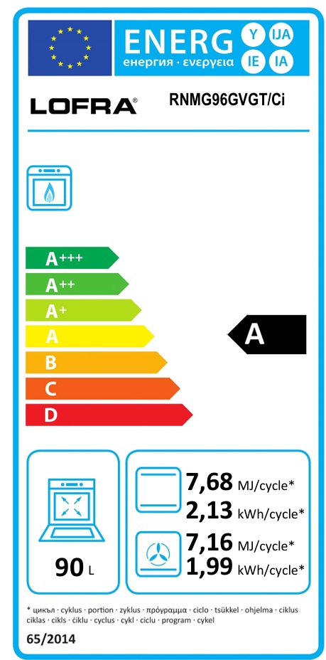 Lofra -  Gasspis Dolce Vita 90 cm 1 Gasugn, Svart/Krom