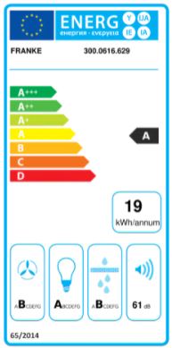 Franke - Fläkt 1292B-10 EC 70 vit kolfilter