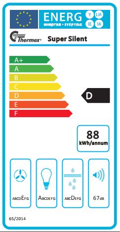 Thermex - Super Silent utdrag 50cm vit m/motor Thermex - Super Silent utdrag 50cm vit m/motor
