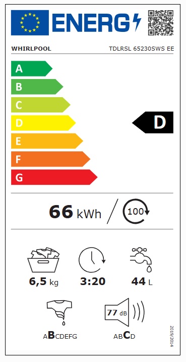Whirlpool - TDLR 65230 SWS EE