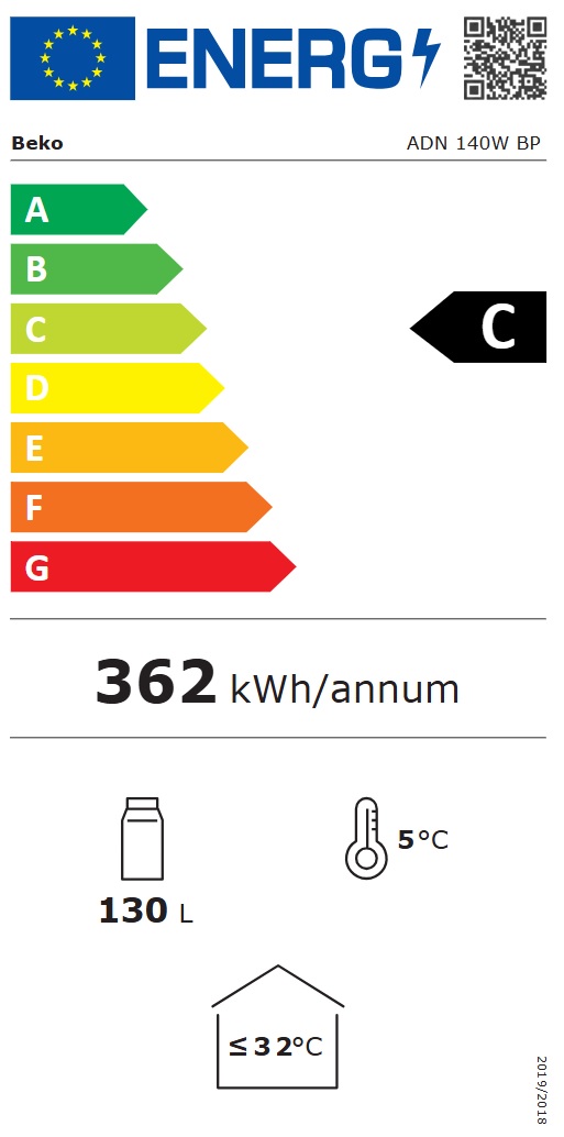 Beko - ADN 140W BP - Professionell Glasdörrskyl