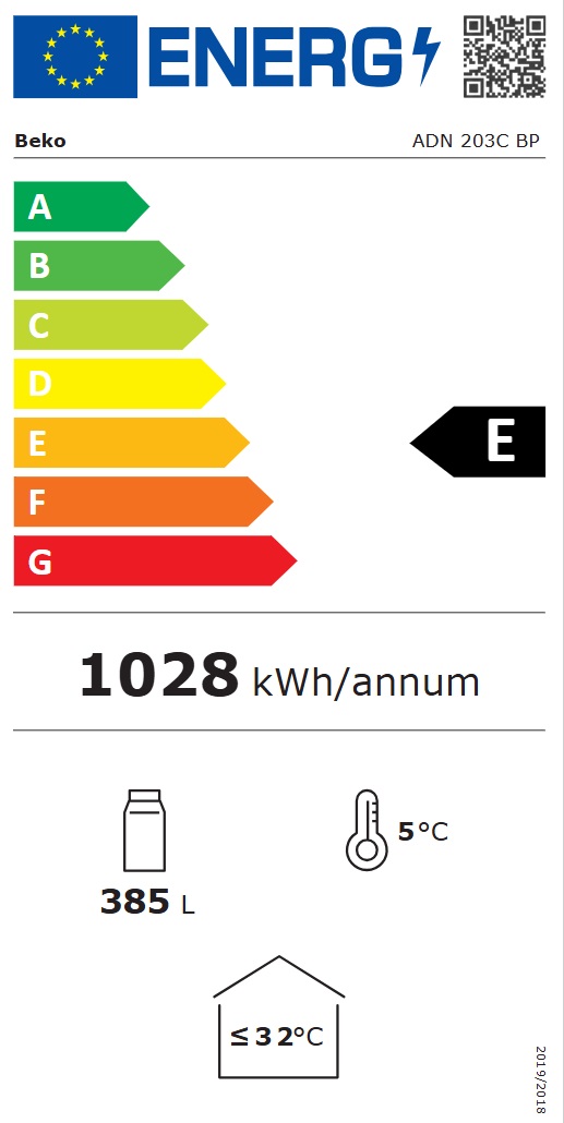 Beko - ADN 203C BP - Professionell Glasdörrskyl