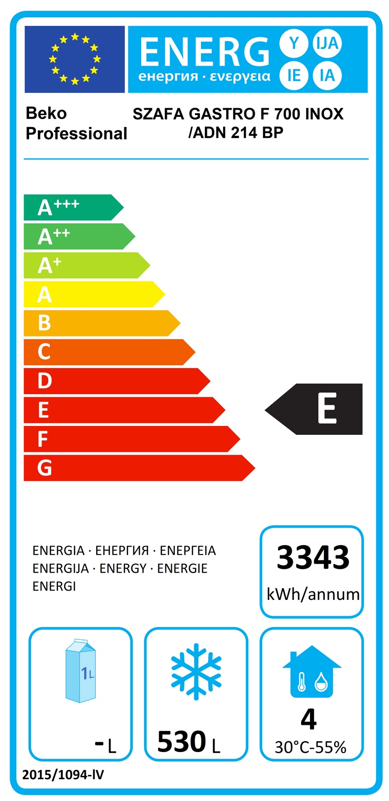Beko - ADN 214 BP - Professionell frys, Rostfri