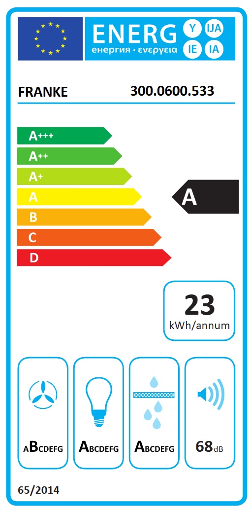 Franke - Spisfläkt Spirit Alliance 1243B-10S Comfort Plus 70cm, Vit