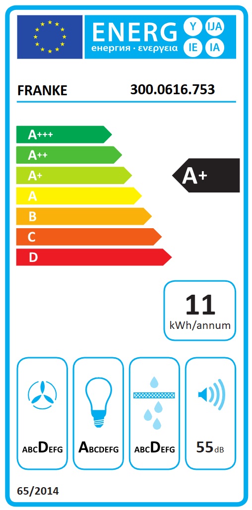Franke - Spisfläkt Spirit Alliance 1243B-10S Comfort Plus 50cm, Vit