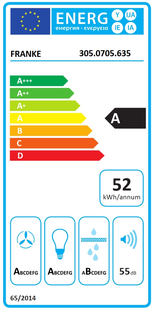 Franke - Spisfläkt 625 HE 49cm, Rostfri