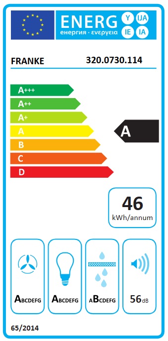 Franke - Spisfläkt Tender 725 HE vägghängd 60cm, Rostfri