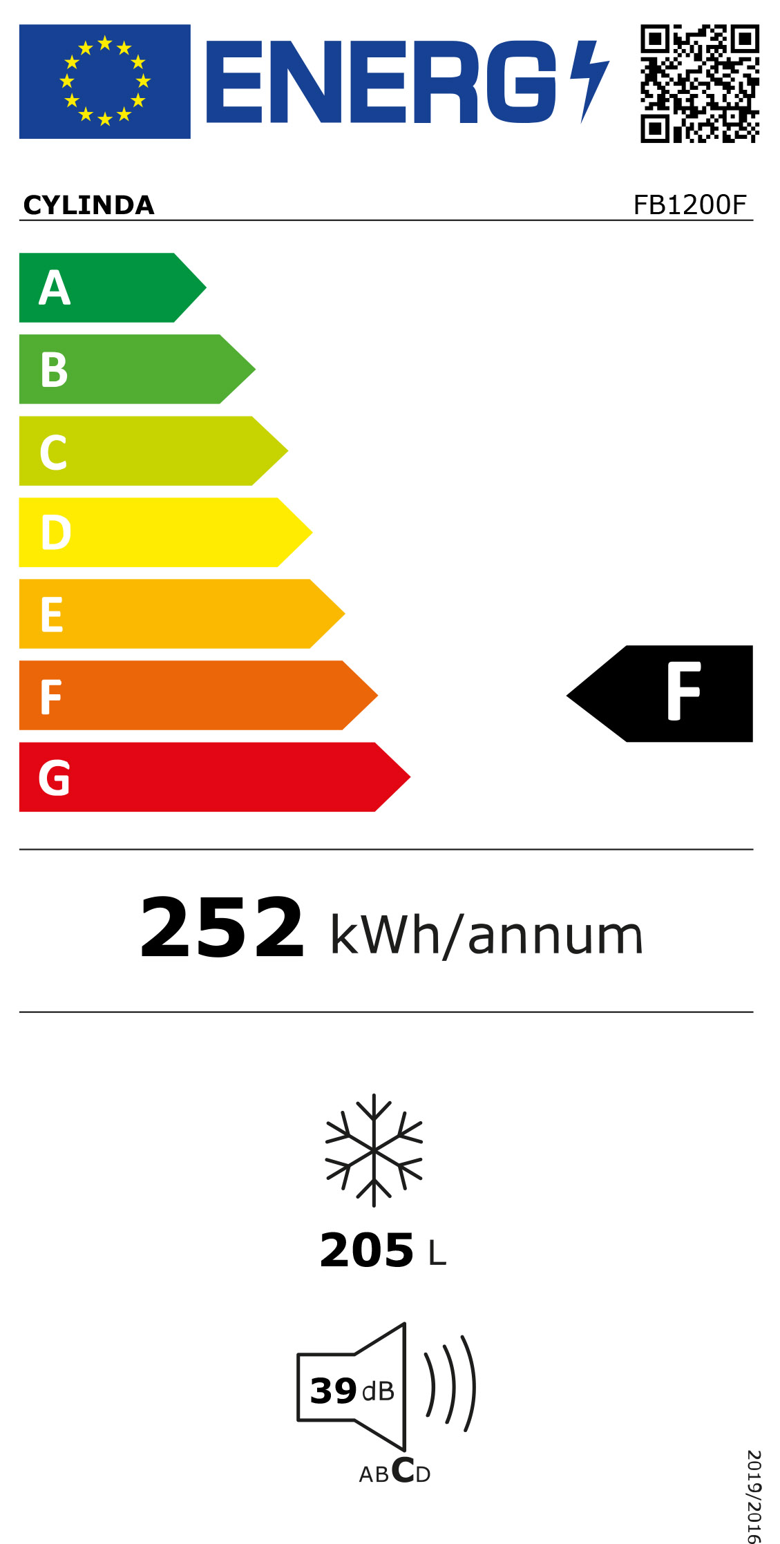 Cylinda - FB1200F - 252 l Kan stå i kalla utrymmen Cylinda - FB1200F - 252 l Kan stå i kalla utrymmen