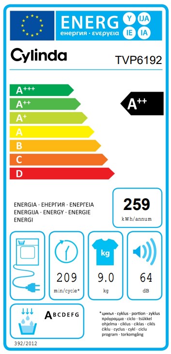 Cylinda - TVP6192 - 5 års garanti!