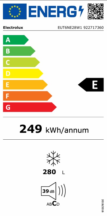 Electrolux - EUT6NE28W1 - NoFrost Electrolux - EUT6NE28W1 - NoFrost