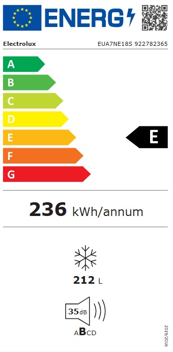 Electrolux - EUA7NE18S 700 - Integrerad, NoFrost & glidskenor
