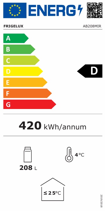 Frigelux - AB208MIR - Svart, 208 liters barkyl