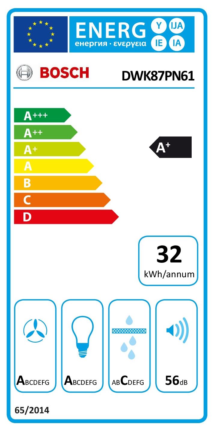 Bosch - DWK87PN61 - Serie 6, Svart glas, Bredd 80 cm