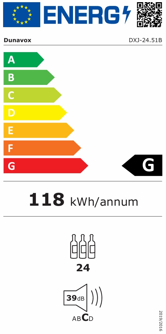 Dunavox - JOY 24 - Svart, LED, Teleskophyllor, Tyst drift