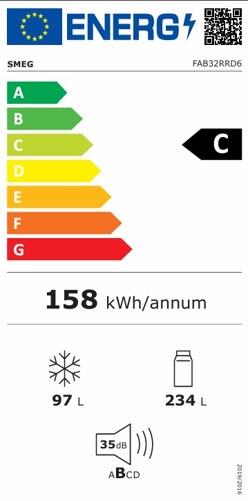Smeg - FAB32RRD6 - Röd, 50's Style, NoFrost