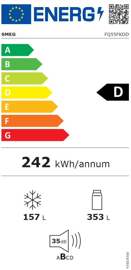 Smeg - FQ55FKDD - Look i  Mörkt rostfritt stål, NoFrost teknik & LED belysning
