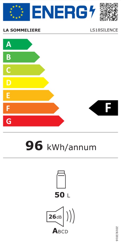 La Sommelière - LS18SILENCE - Svart, Hybridkylning 26 dB