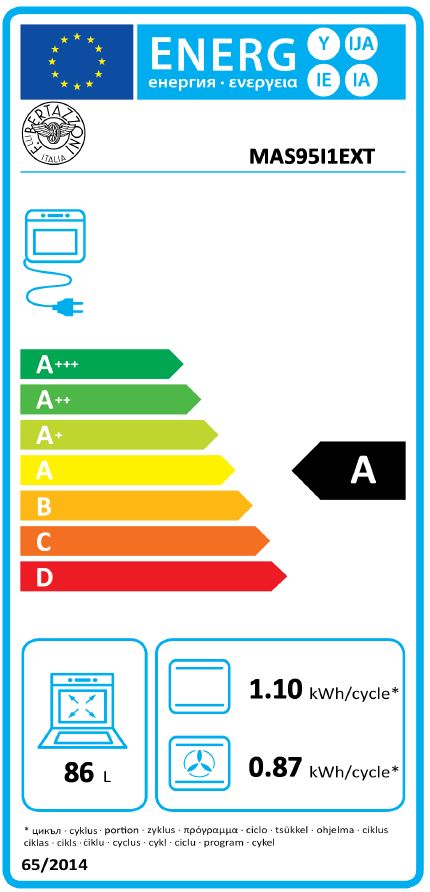 Bertazzoni - MAS95I1EXT, 90 cm, Stor ugn, Rostfri, Master-serien