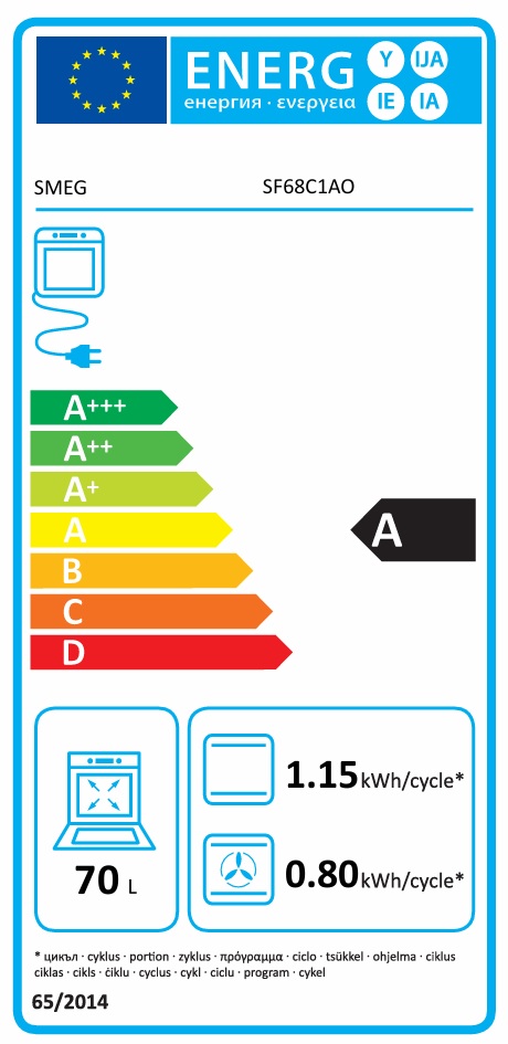 Smeg - SF68C1AO - Antracit med vred kontroll Smeg - SF68C1AO - Antracit med vred kontroll